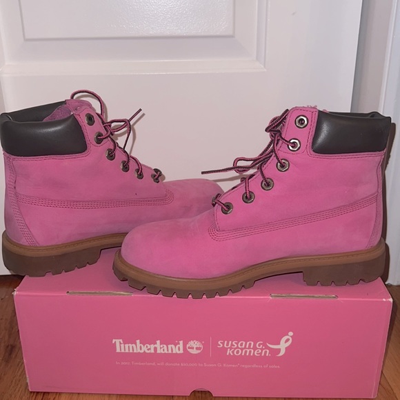 Hot pink Timberlands - Picture 2 of 3